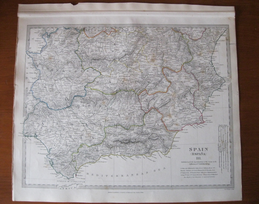 Mapa del sureste de España, 1842. Walker/Sduk